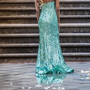 Camille La Vie Green Sequin Dress